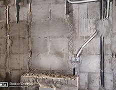 Image result for PVC Pipe Embedded in Concrete Wall