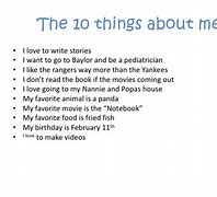 Image result for 10 Things About Me