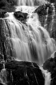 Black And White Waterfall Wallpaper posted by Michelle Cunningham