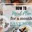 Image result for One Month Meal Plan