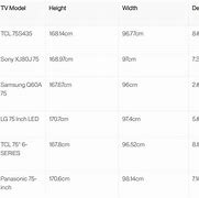 Image result for Tcl TV Sizes