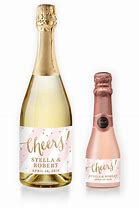 Image result for Champagne with Pink Label and Black Lettering