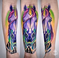 Image result for Geometric Collage Unicorn Tattoo Designs