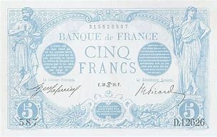 Image result for 5 French Francs