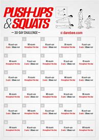 Image result for Squat Push-Up Challenge Chart