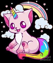 Image result for Rainbow Unicorn Cat Happy Face