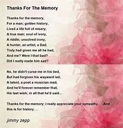 Image result for Thank You for the Memories Poem