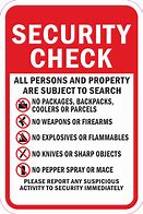 Image result for Security Check Sign