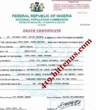 Image result for Death Certificate Nigeria