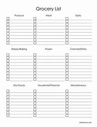 Image result for Blank Grocery List Printable