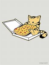 Image result for Cat Eating Pizza Art