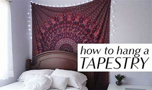 Image result for How to Hang Tapestry On Wall