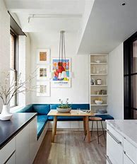 Image result for Galley Kitchen with Banquette