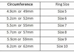 Image result for 6Cm Is What Ring Size