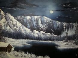 Image result for Bob Ross Winter Night Painting