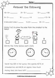Image result for Year 1 Maths Assessment