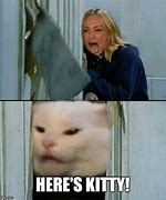 Image result for Woman Pointing at Cat Meme