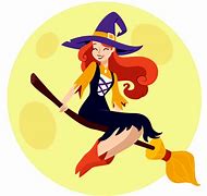 Image result for Halloween Cartoon Witches On Brooms