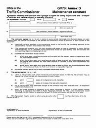Image result for Gv79 Annex D Maintenance Contract Form