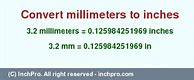 Image result for 3.2 mm to Inches