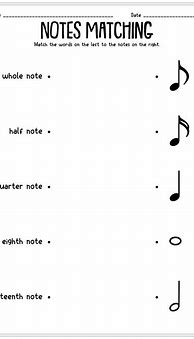 Image result for Music Notes Worksheet