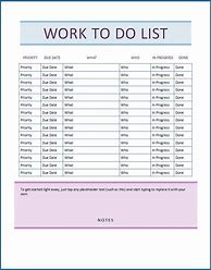 Image result for Work to Do List Template