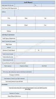 Image result for Printable Audit Form