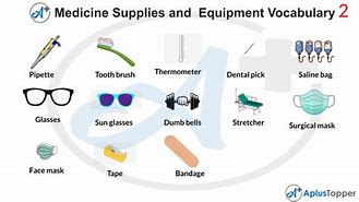 Image result for Medical Supplies and Equipment Names