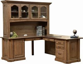 Image result for Solid Wood Desk with Hutch