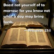 Image result for Proverbs 27:1
