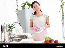 Image result for Woman Washing Dishes in Kitchen