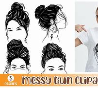 Image result for Messy Hair Bun Clip Art