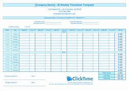 Image result for Bi-Weekly Time Card
