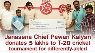 Image result for 5 Lakh Cheque Janasena
