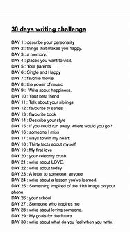 Image result for 30-Day Challege Writing
