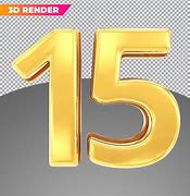 Image result for Gold 3D Number 15