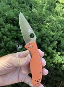 Image result for Orange Spyderco Knife