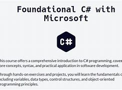 Image result for Foundational C# with Microsoft Certification