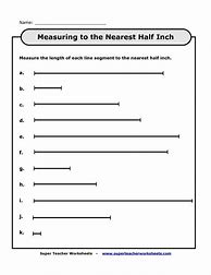 Image result for Measure to the Nearest Half Inch Worksheet