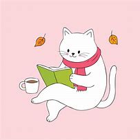 Image result for Cartoon Cat Reading Book