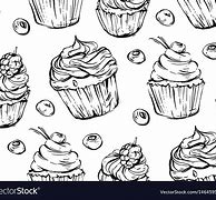 Image result for Cupcake Art Black and White