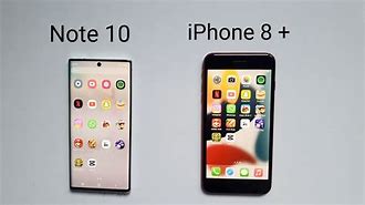 Image result for Note 10 vs iPhone 8 Plus Size