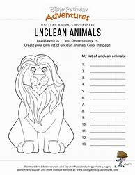 Image result for Acts 10 Unclean Animals Worksheets