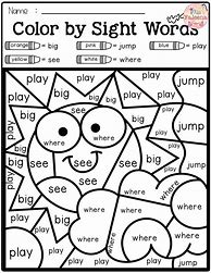Image result for Kindergarten Color Words Worksheets