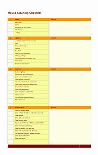 Image result for Housekeeping Checklist Template