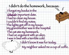 Image result for Homework Excuses Poem