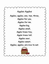 Image result for Apple Poem Preschool