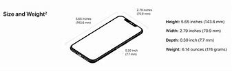Image result for iPhone 10 Dimensions Inches