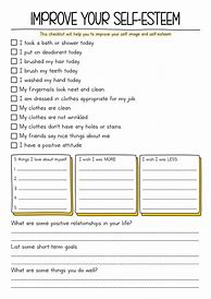 Image result for Self-Esteem Therapy Worksheets