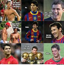 Image result for Messi vs Ronaldo Funny Meme